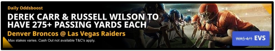 Betfair boost NFL betting odds each and every game for the entire NFL season.