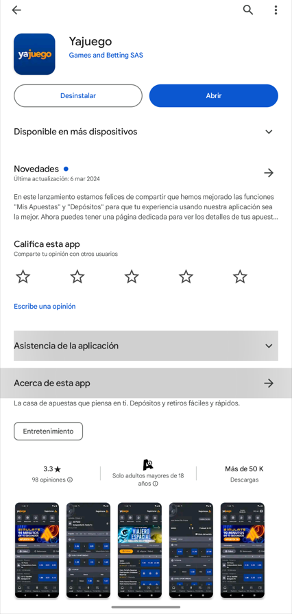 Página en Google Play