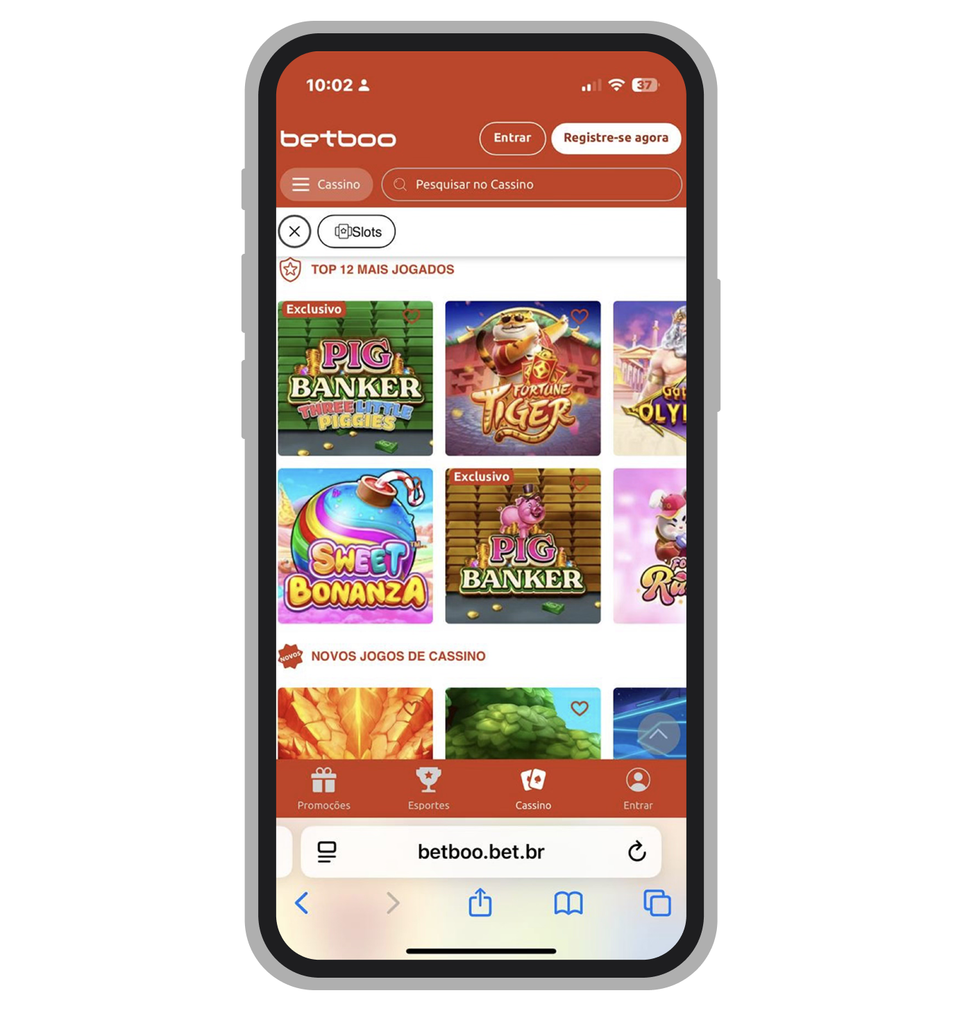 Na seção “Slots” você encontrará mais de 1.200 jogos