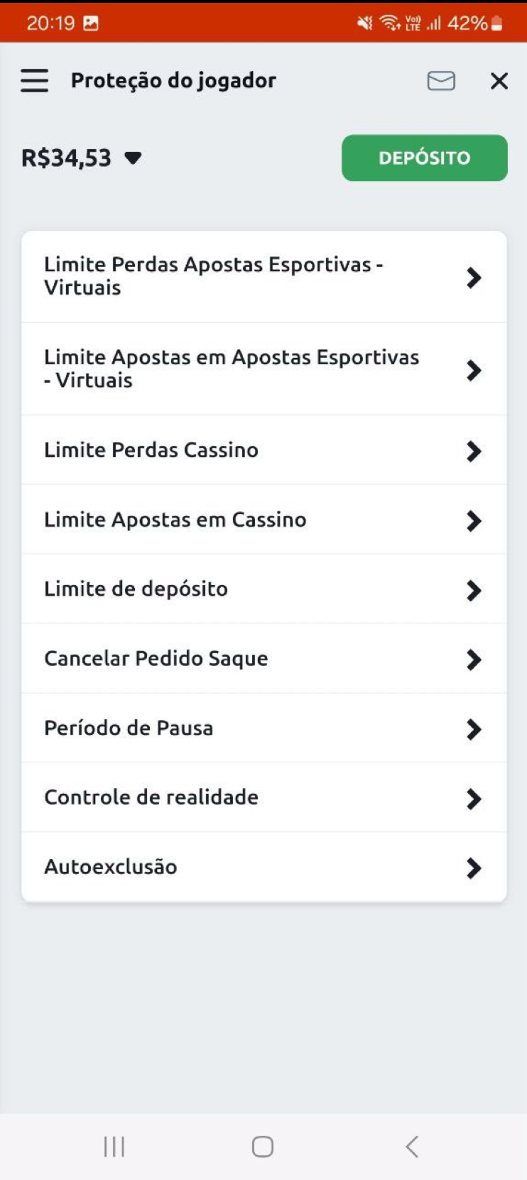 O app da Betano oferece uma ótima seção de jogo responsável