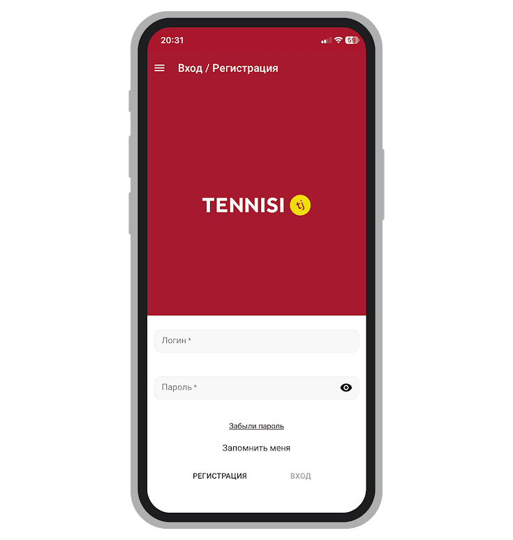 Вход в приложение