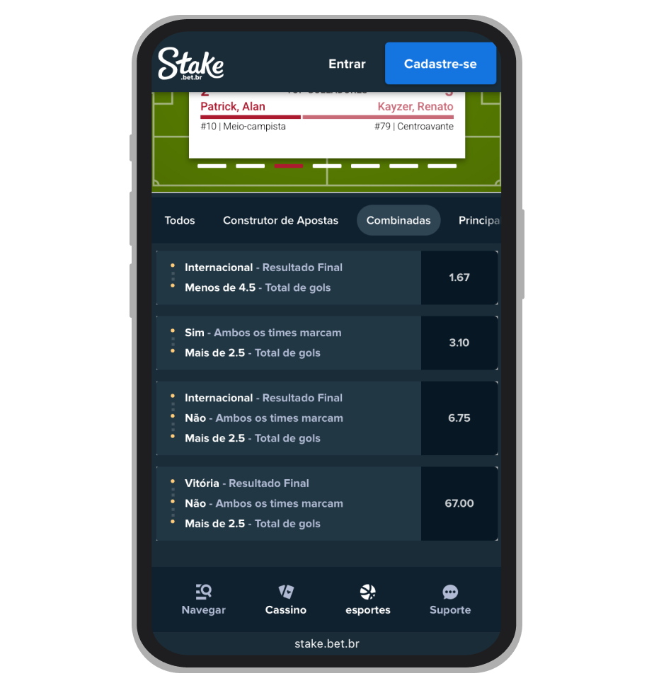 Aposta combinada na Stake