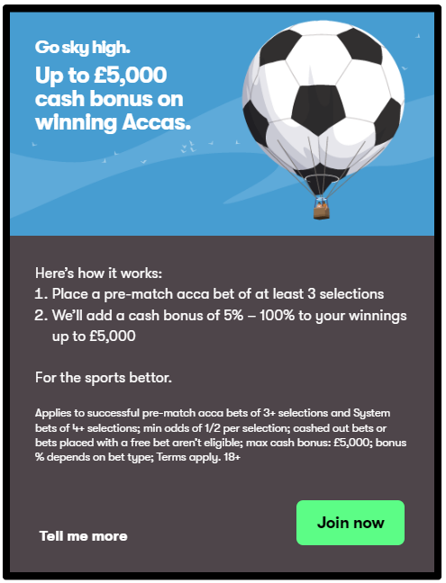 10bet boosts the profit of winning Accas (Full T&Cs apply)