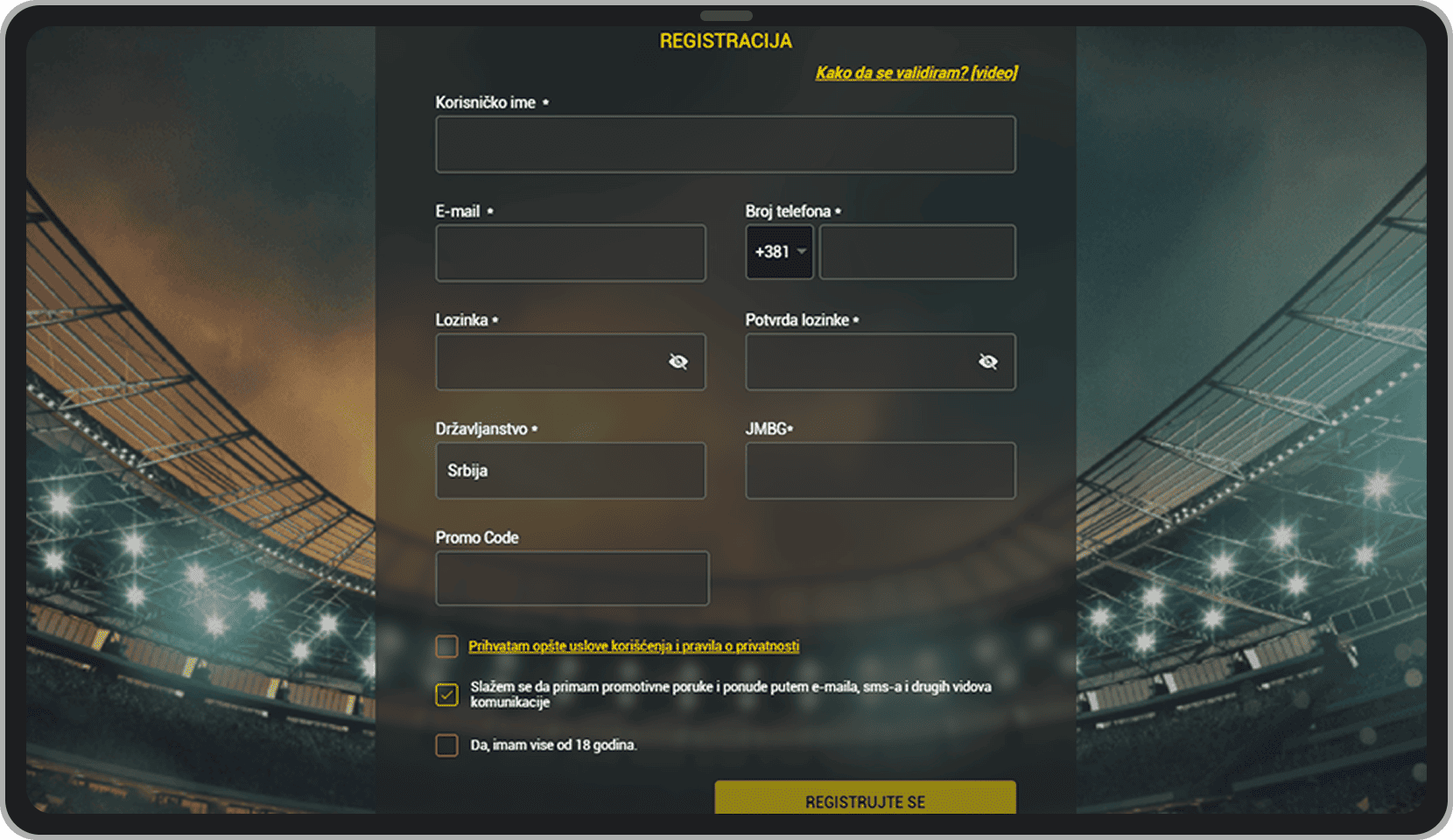 Registracija naloga