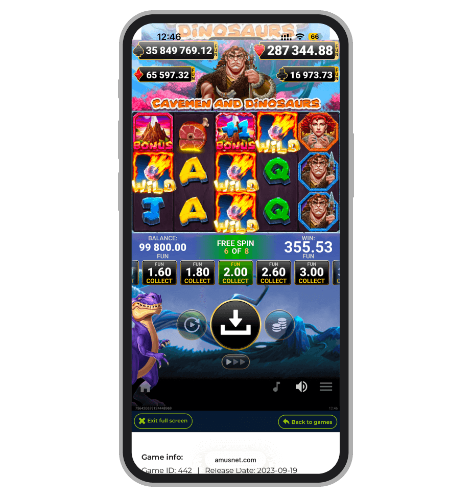 Бонус-раунд в Cavemen and Dinosaurs