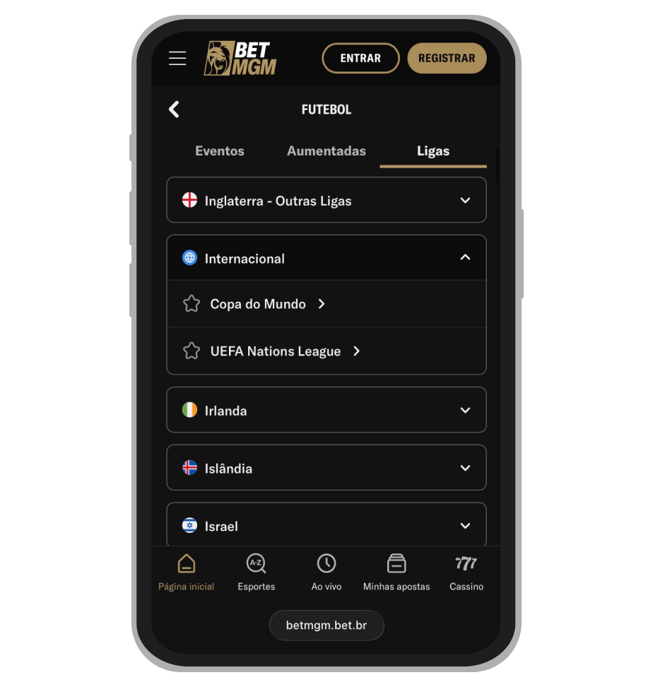 Seleção do torneio na BetMGM