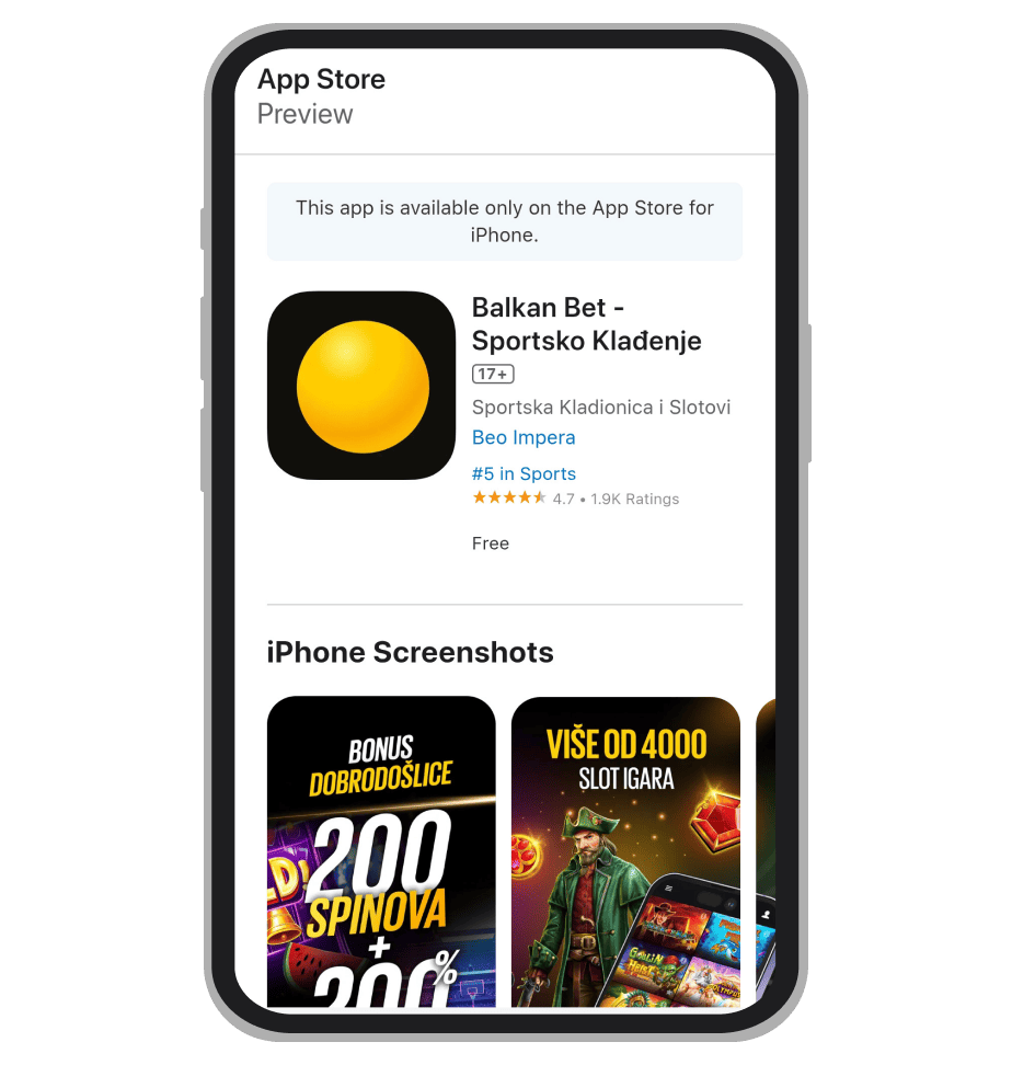 BalkanBet iOS aplikacija na App Store