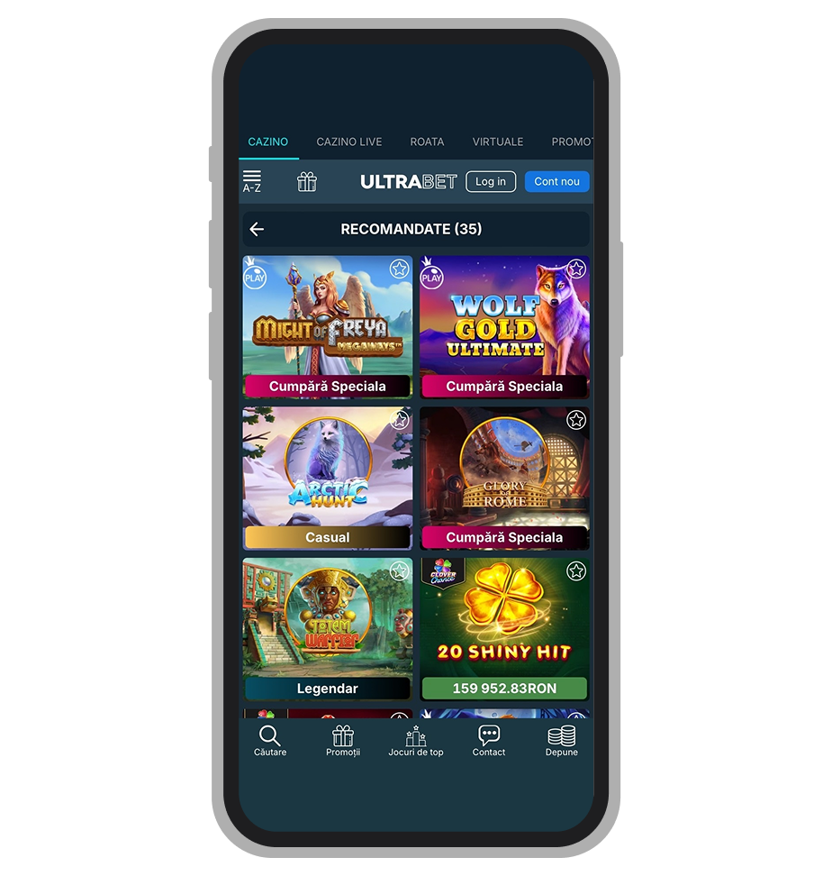 Jocuri recomandate la Ultrabet