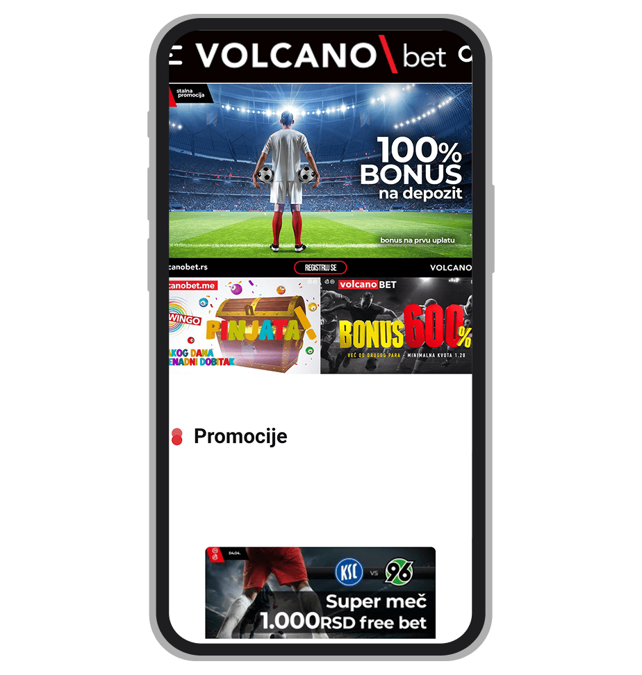 Stranica sa promocijama na VolcanoBet