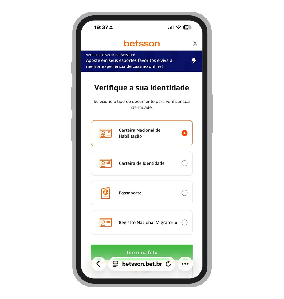Tela de upload de documentos e captura biométrica facial durante o processo de abertura de conta