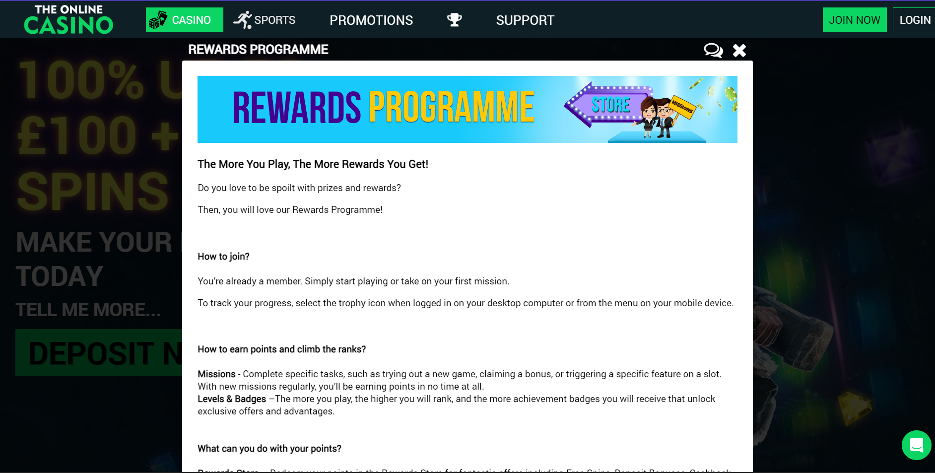Rewards Programme Information 