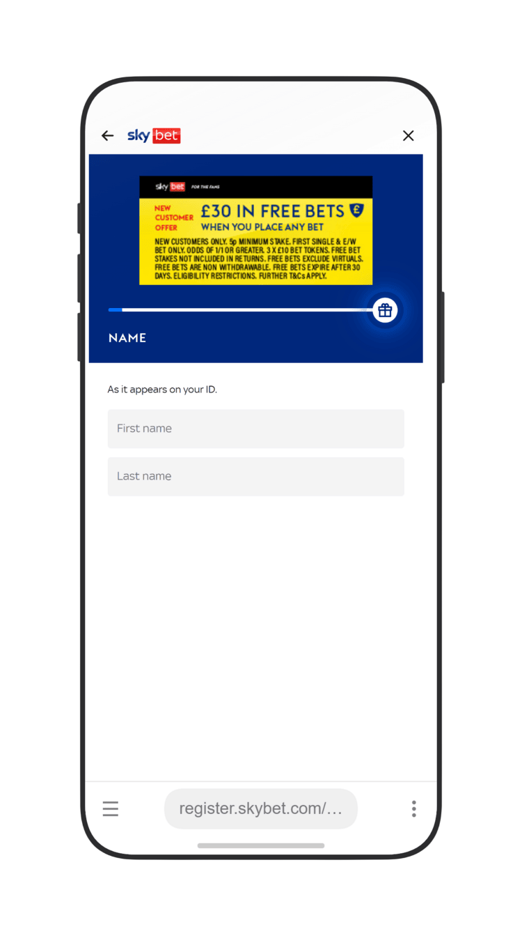 Registration at BetVictor
