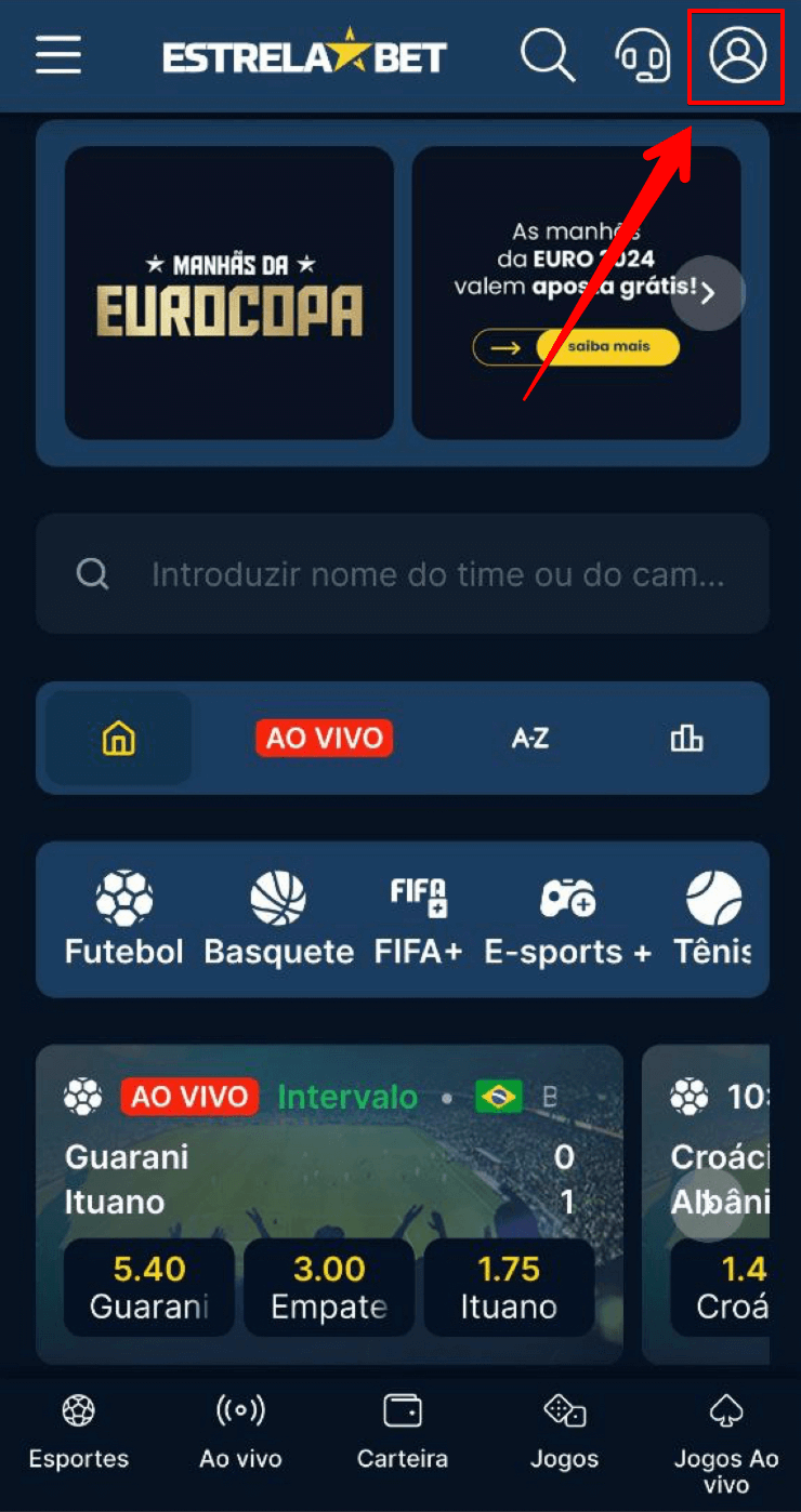 Acesse o menu de login para começar o se cadastro