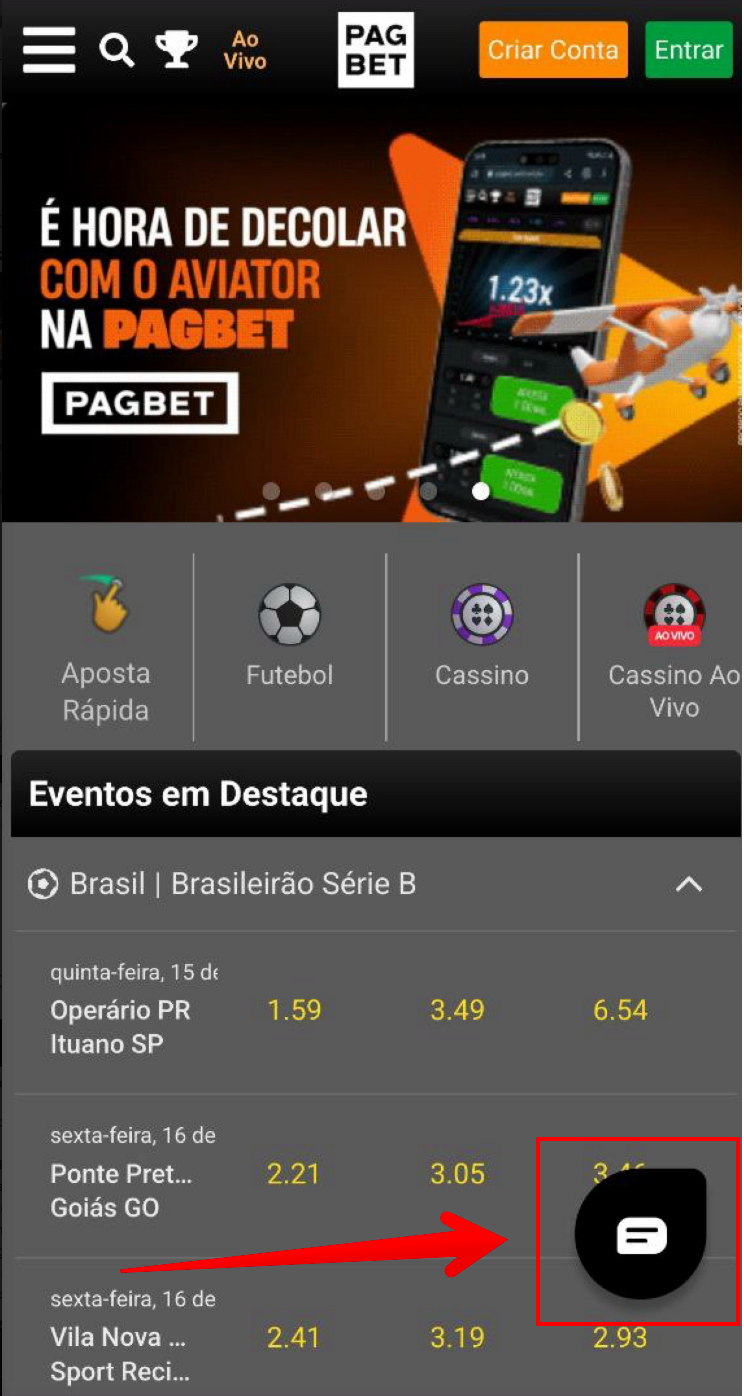 Acesse o chat do suporte