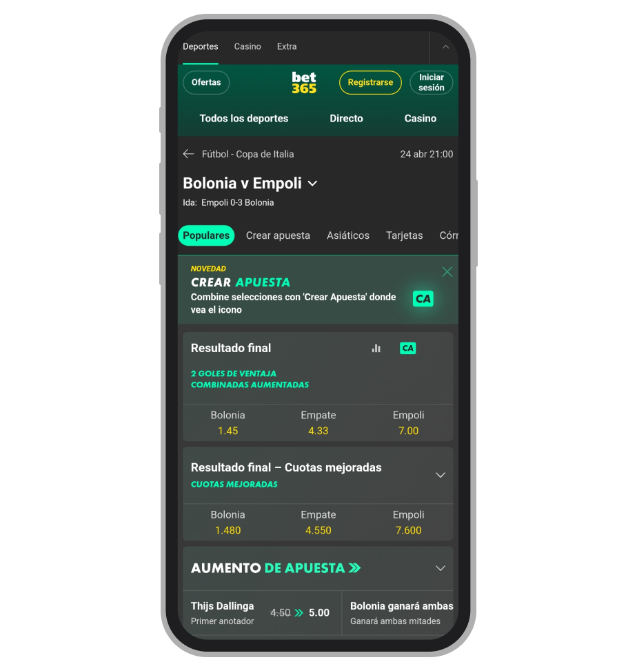 Función Crear Apuesta