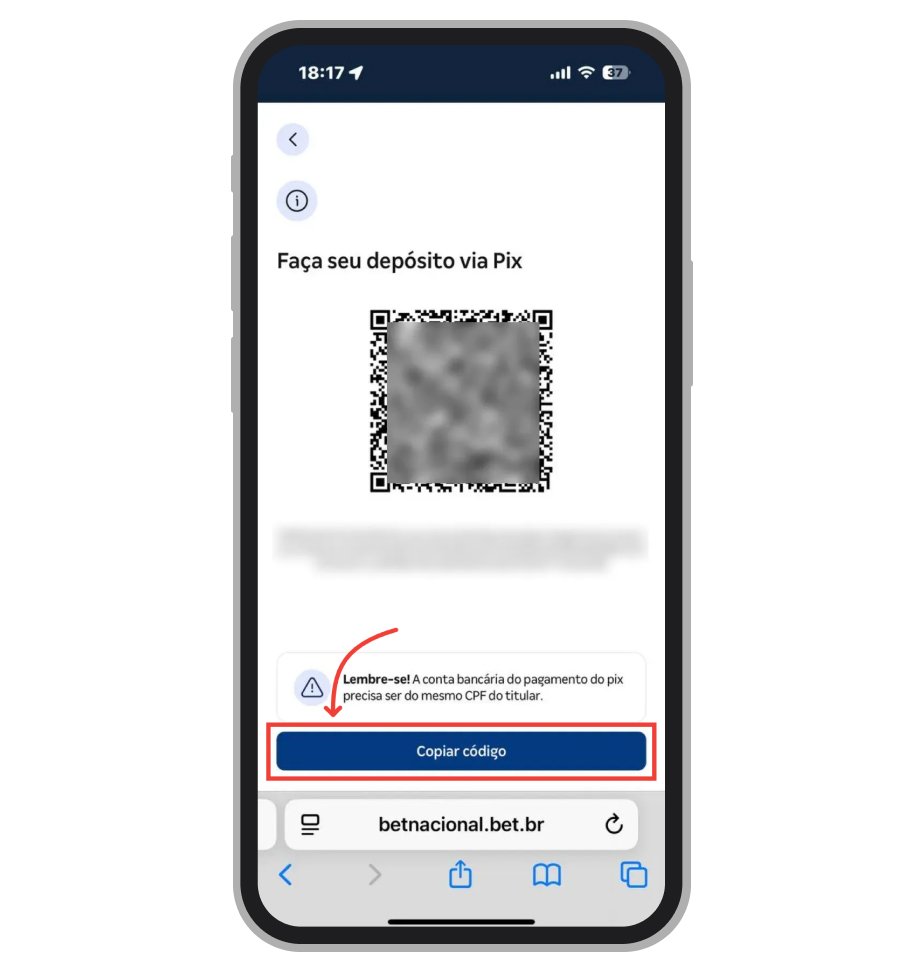 Pode usar o código para pagamento