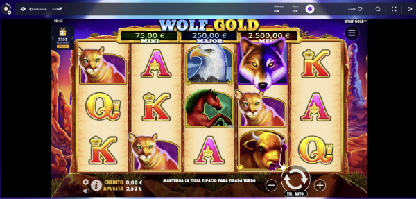 Wolf Gold en el casino Casumo con 30 giros gratis.