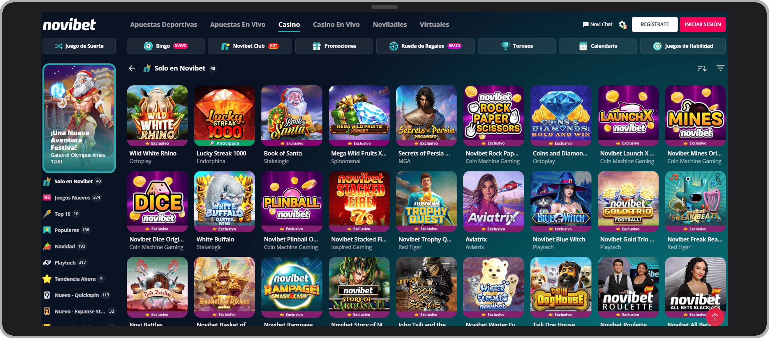 Títulos exclusivos en Novibet