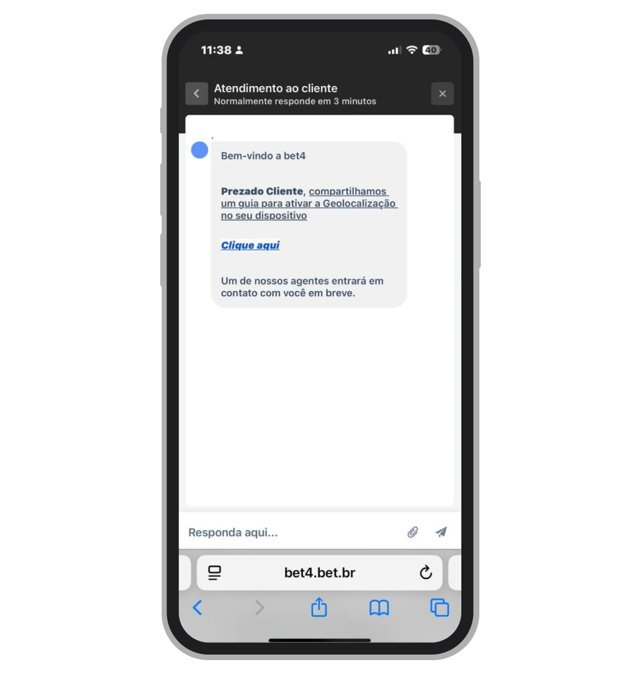 Chat ao vivo na Bet4 