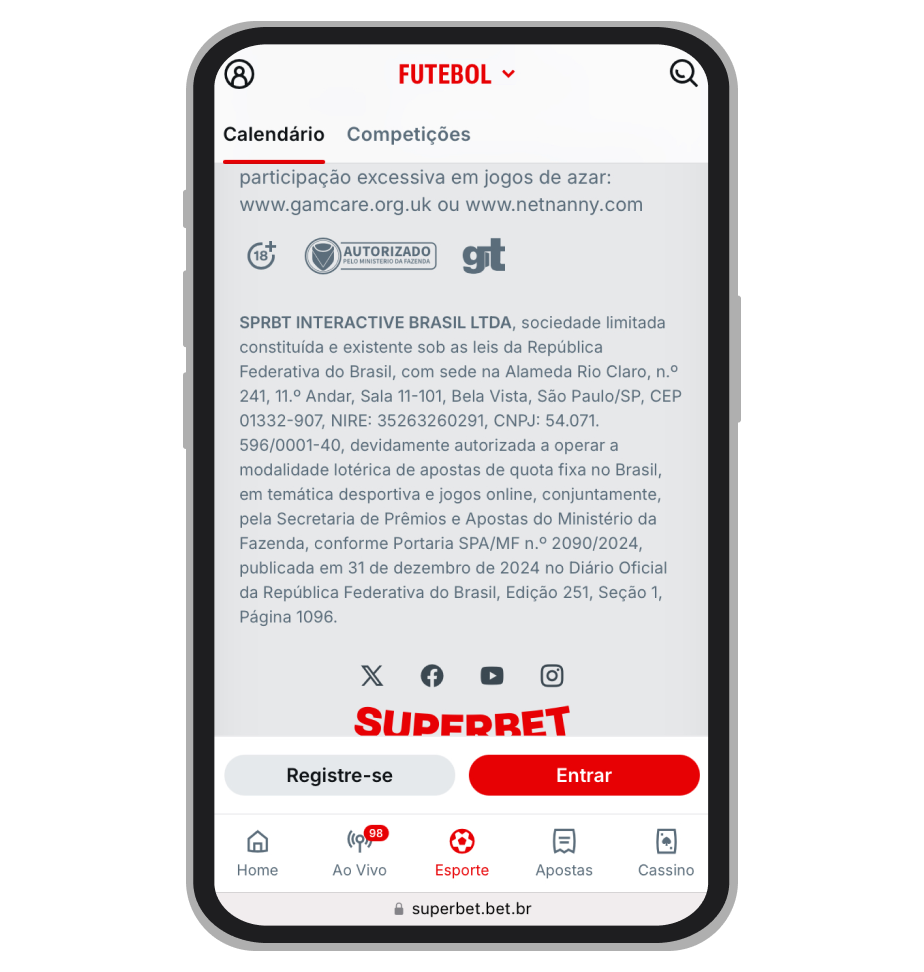 Licença da Superbet para operar no Brasil
