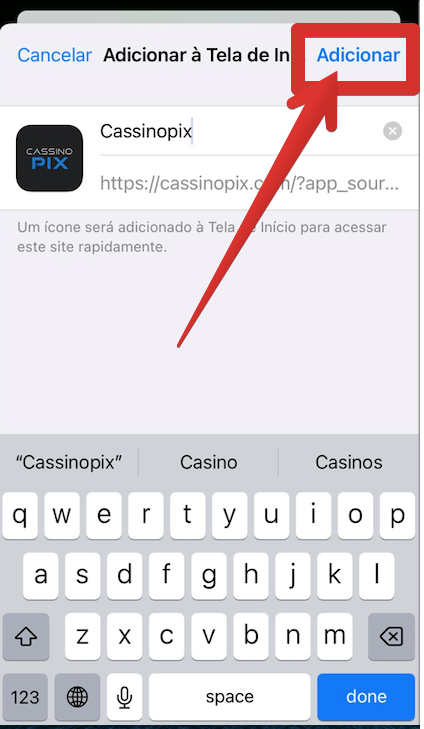 Toque em "Adicionar"