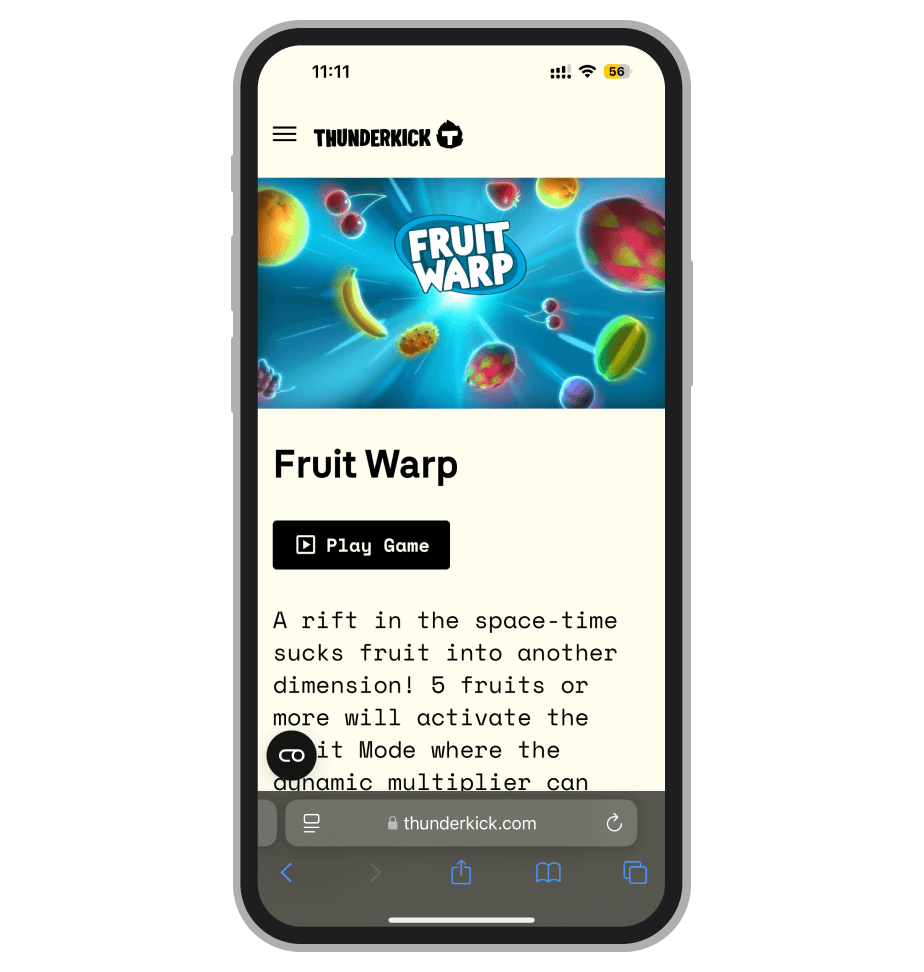 Страница Fruit Warp