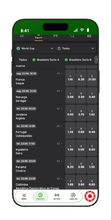 Odds 1X2 rodada 2 na Brazino777: Panamá vs Croácia 6.20 / 3.90 / 1.50