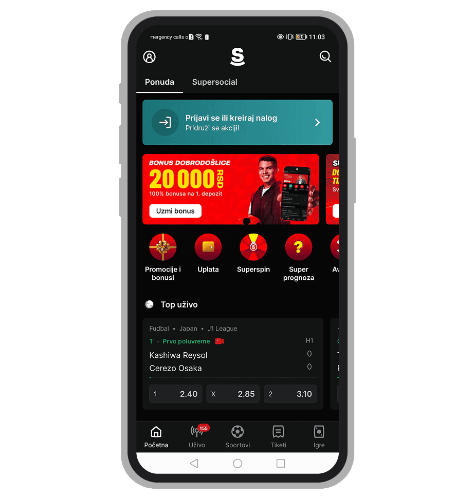 Aplikacija Superbet