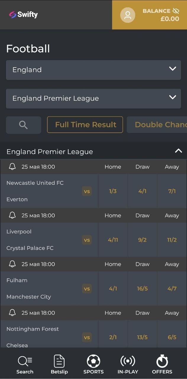 Select country and league