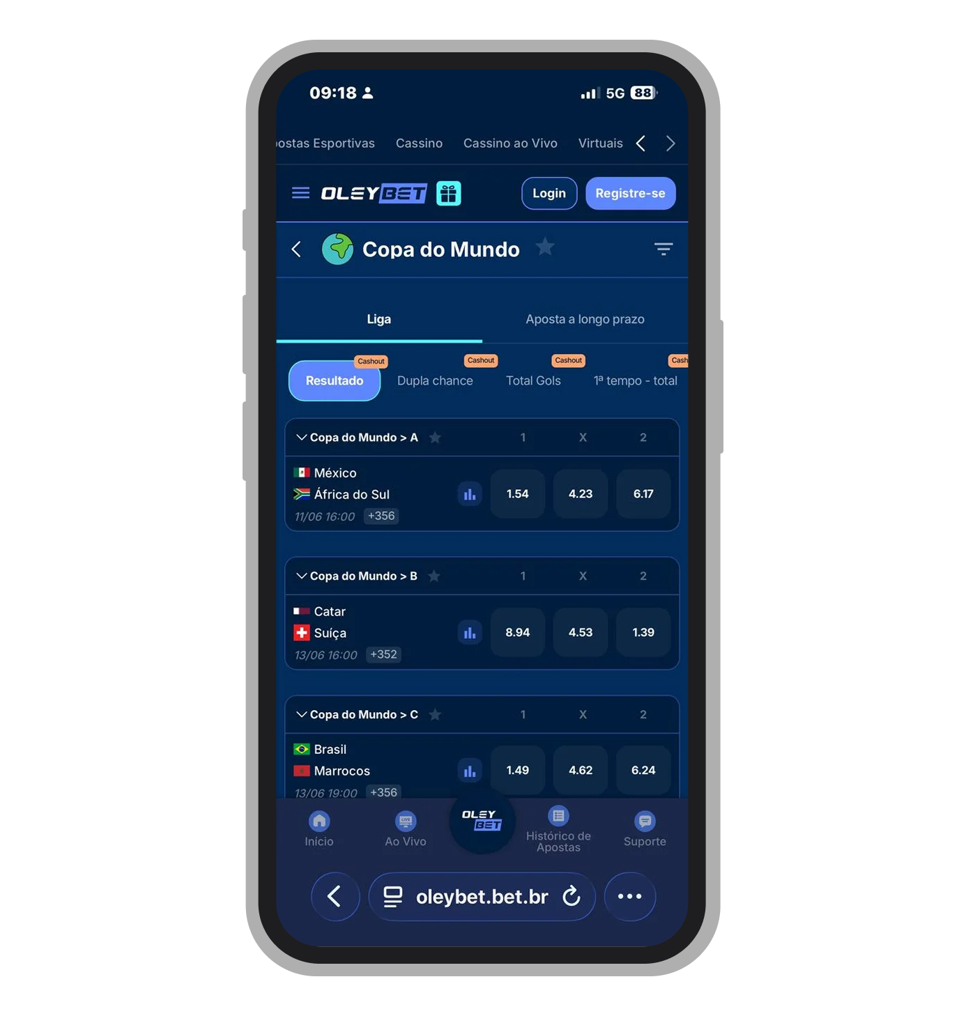 Copa do Mundo 2026 apostas na plataforma Oleybet