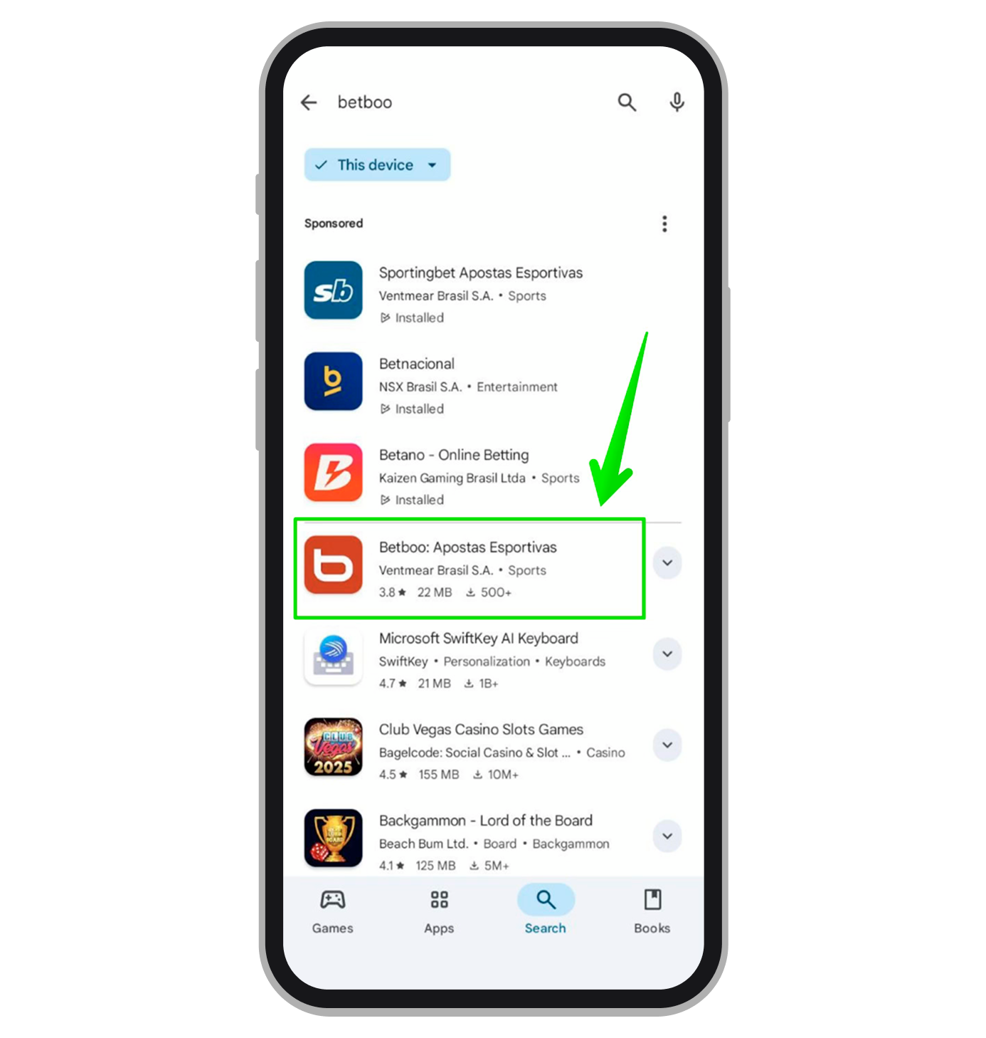 Busque o app na Play Store