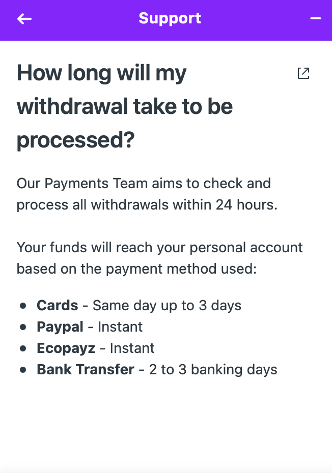 Withdraw funds and wait