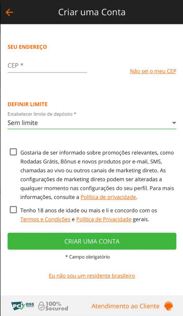 Aceita os termos da Betsson