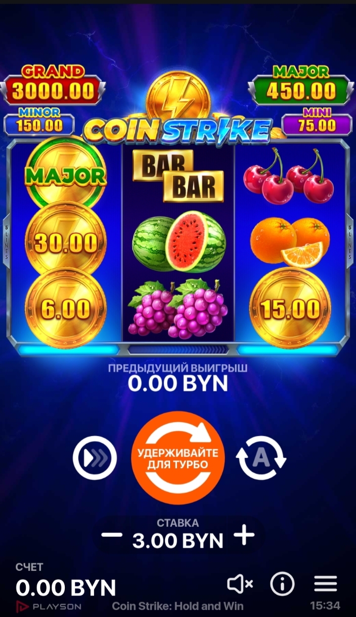 Трёхбарабанный видеослот Coin Strike: Hold and Win