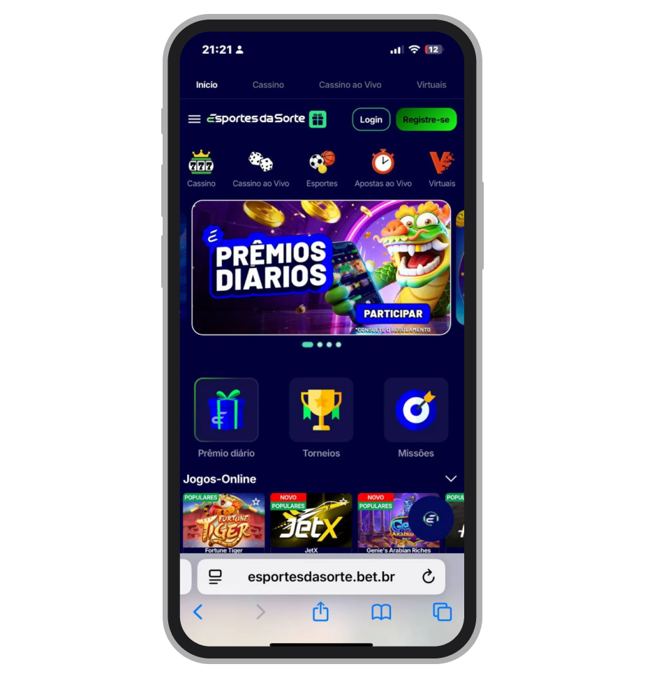 Site da casa de apostas Esportes da Sorte 