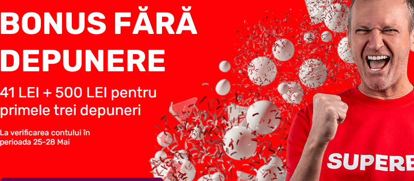 Superbet - bonus fara depunere 25-28 mai 2021