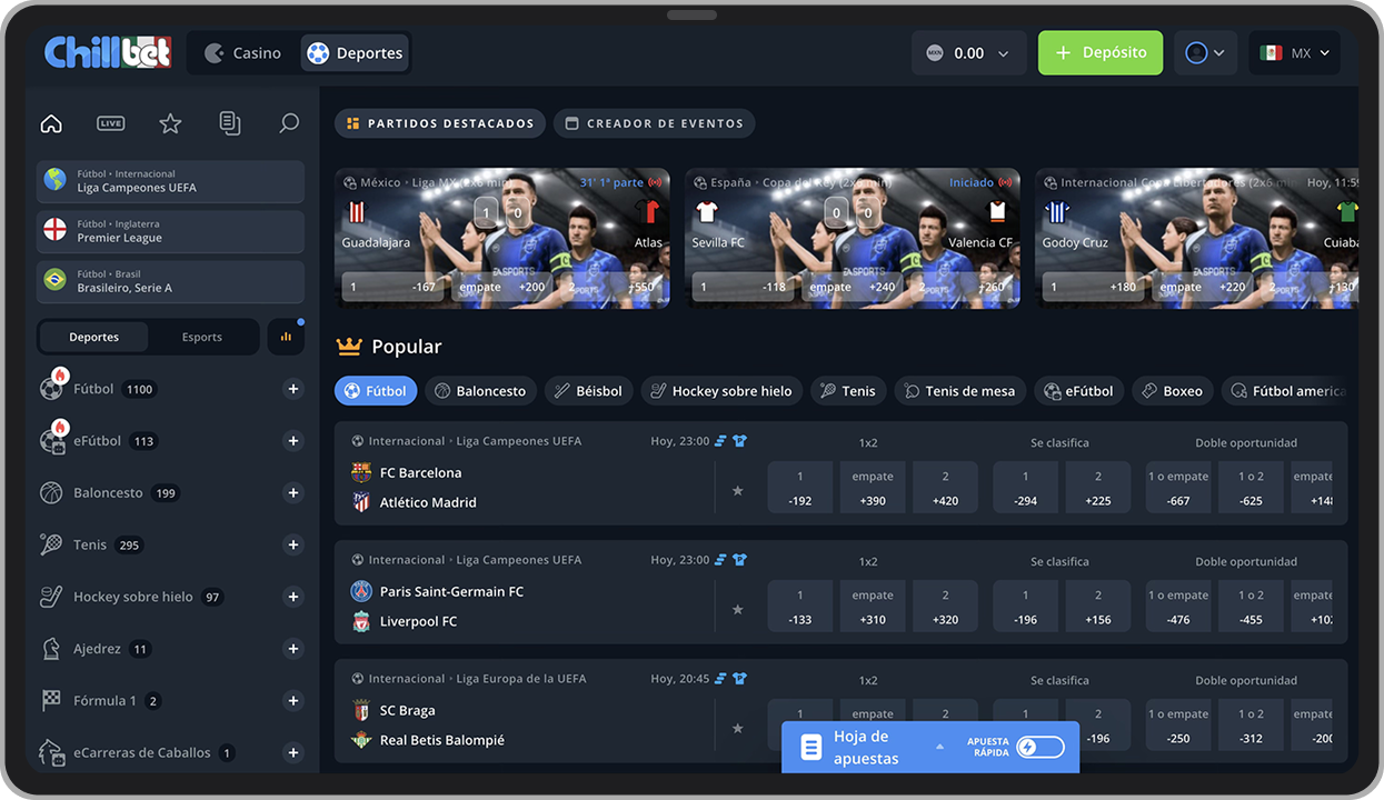 Sitio oficial. Chillbet