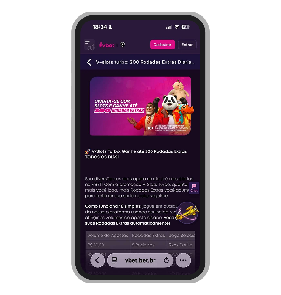 Promoção de 200 rodadas grátis no cassino da VBET
