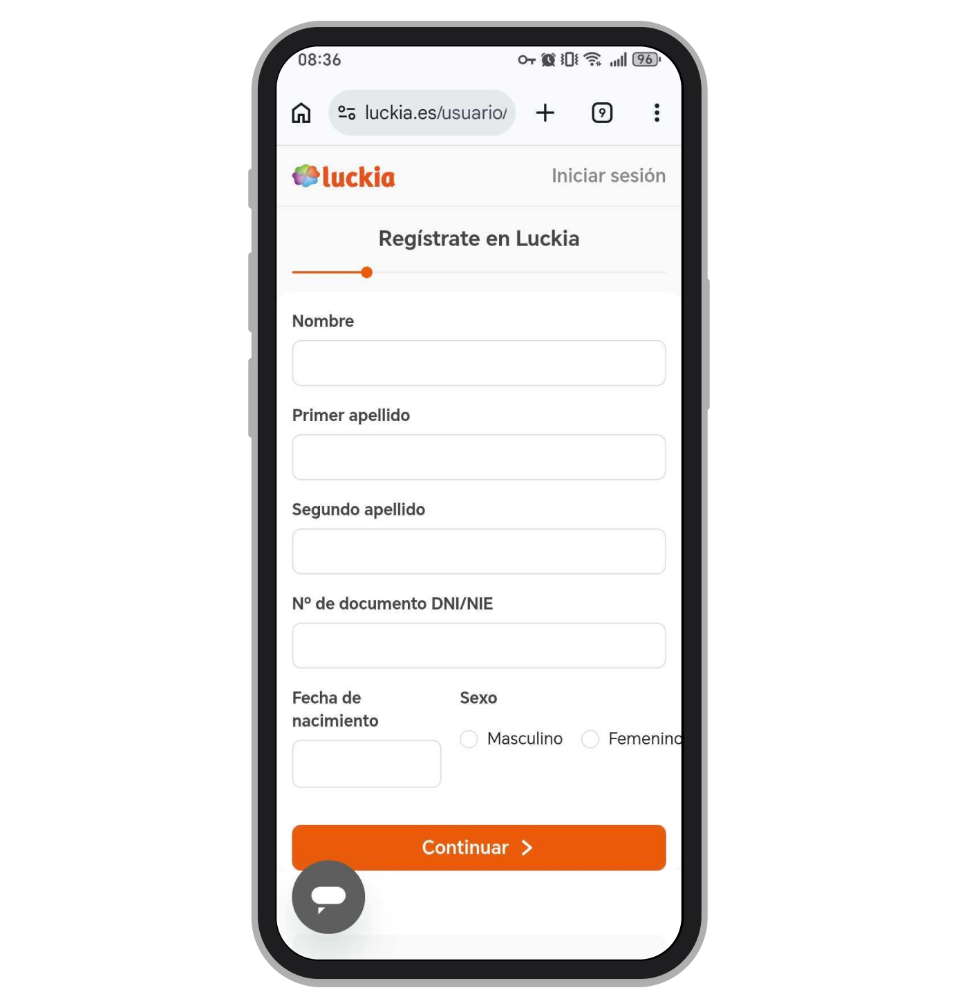 Registrate en Luckia