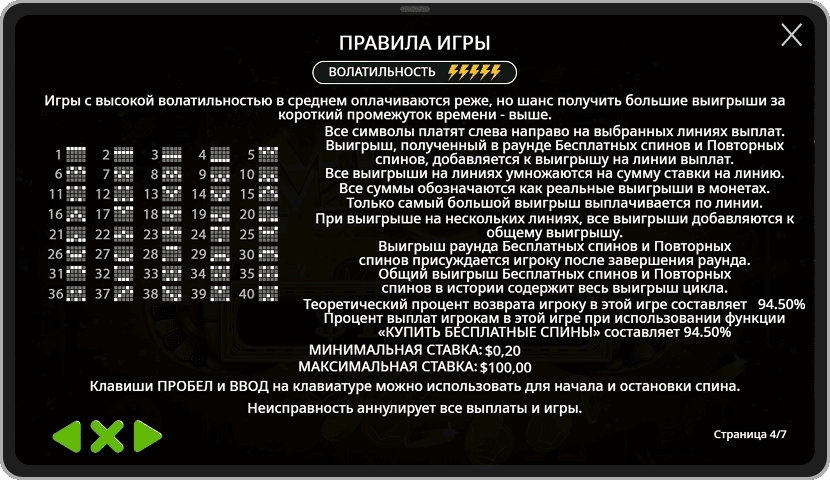 Скриншот с правилами