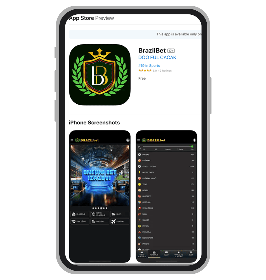 Brazilbet iOS aplikacija na App Store