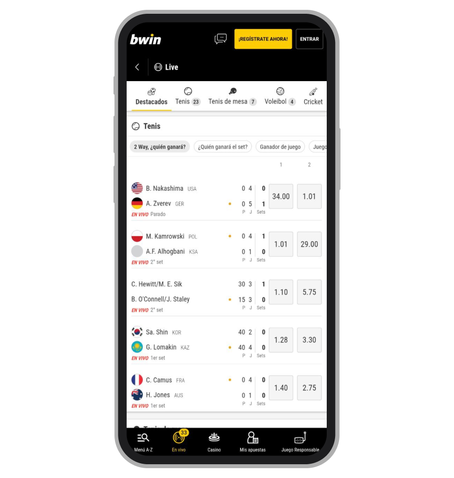Apuestas en vivo