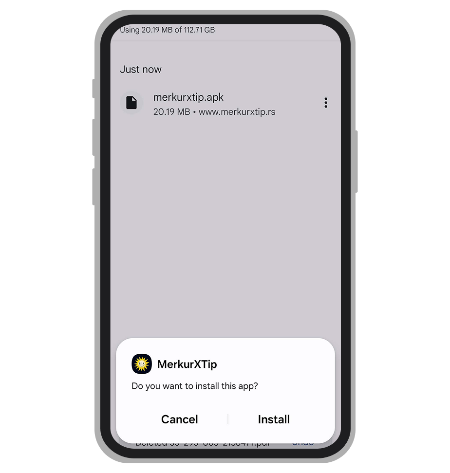 Instalacija aplikacije na telefonu
