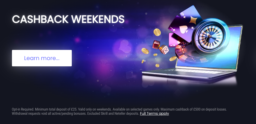 Cashback Weekends at Slot Site Casino