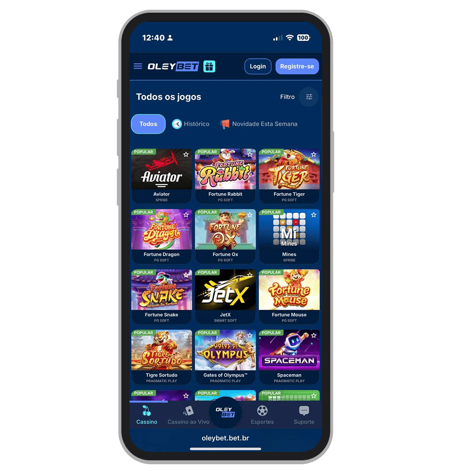 Caça-níqueis no site do cassino Oleybet