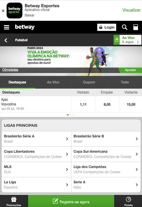 Escolhe um campeonato e um jogo