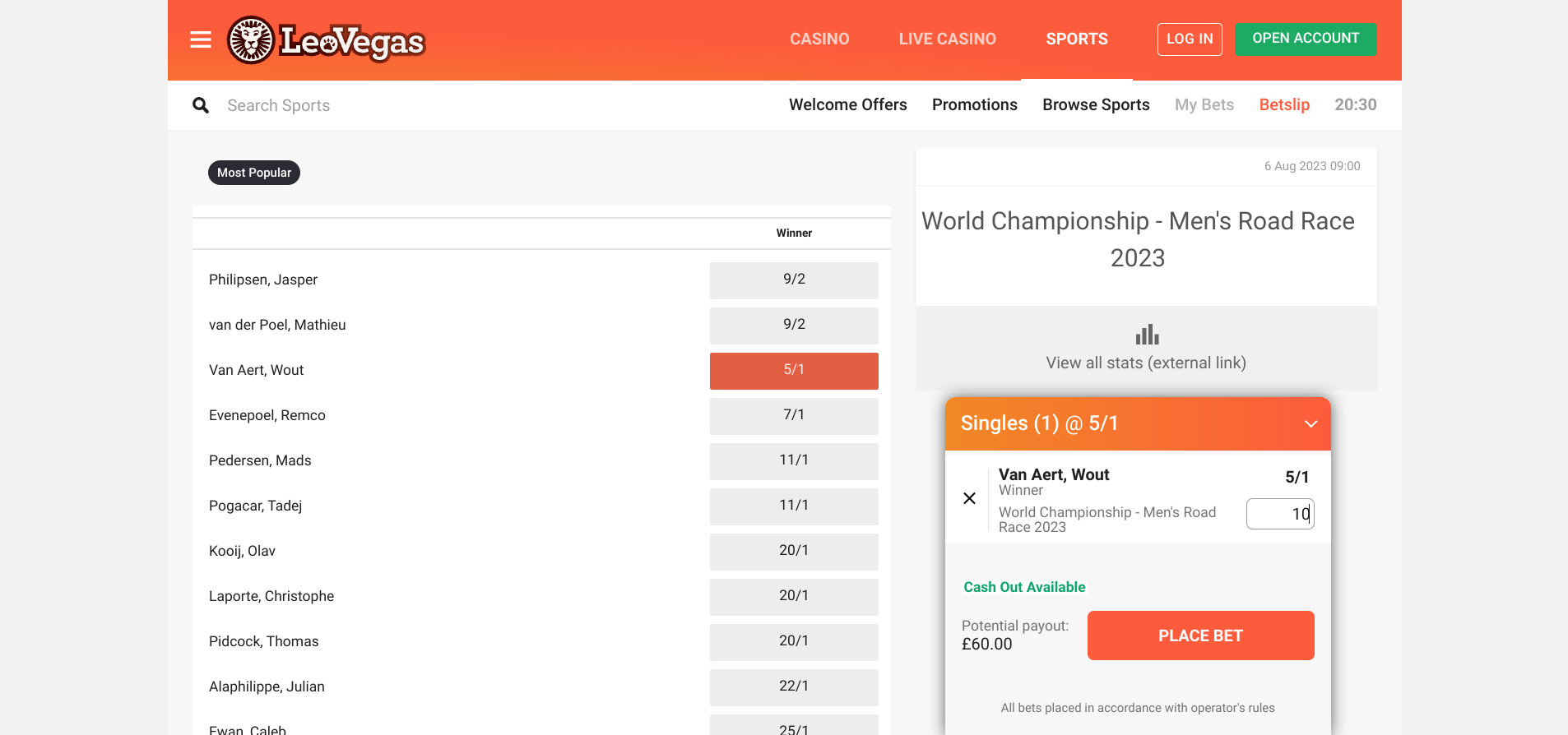 How to bet on Cycling World Championships