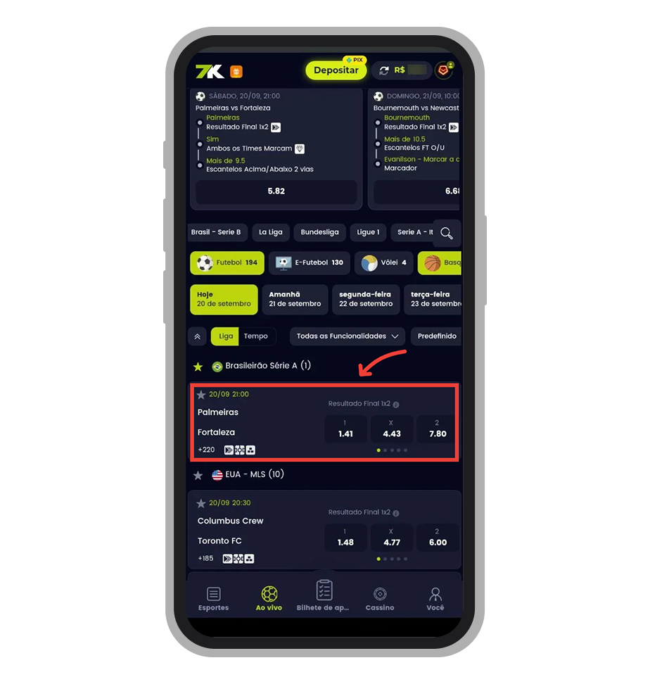 Escolhe o evento em que gostaria de apostar 