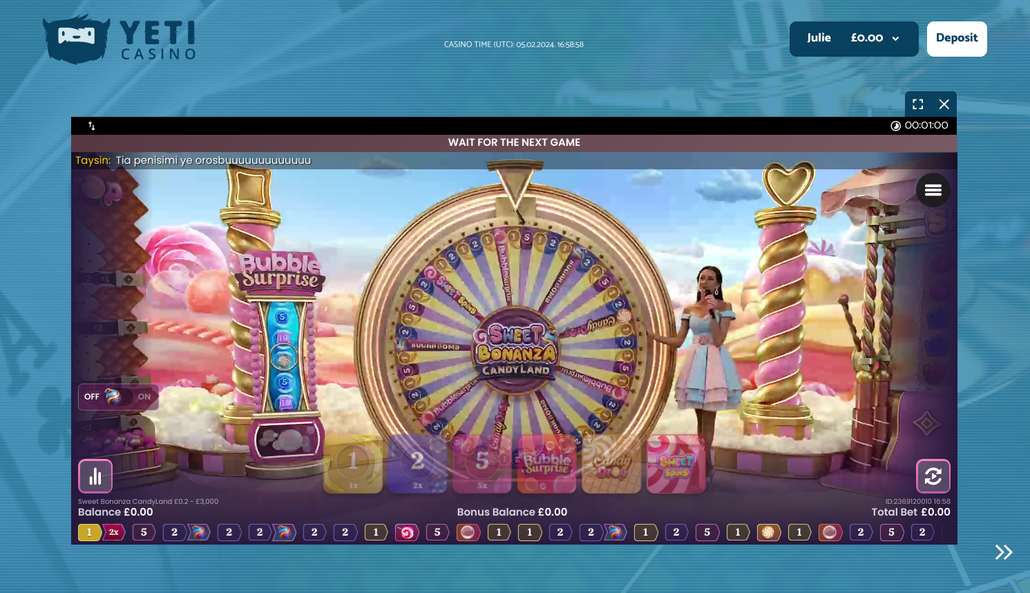 Spin the wheel games at Yeti Casino