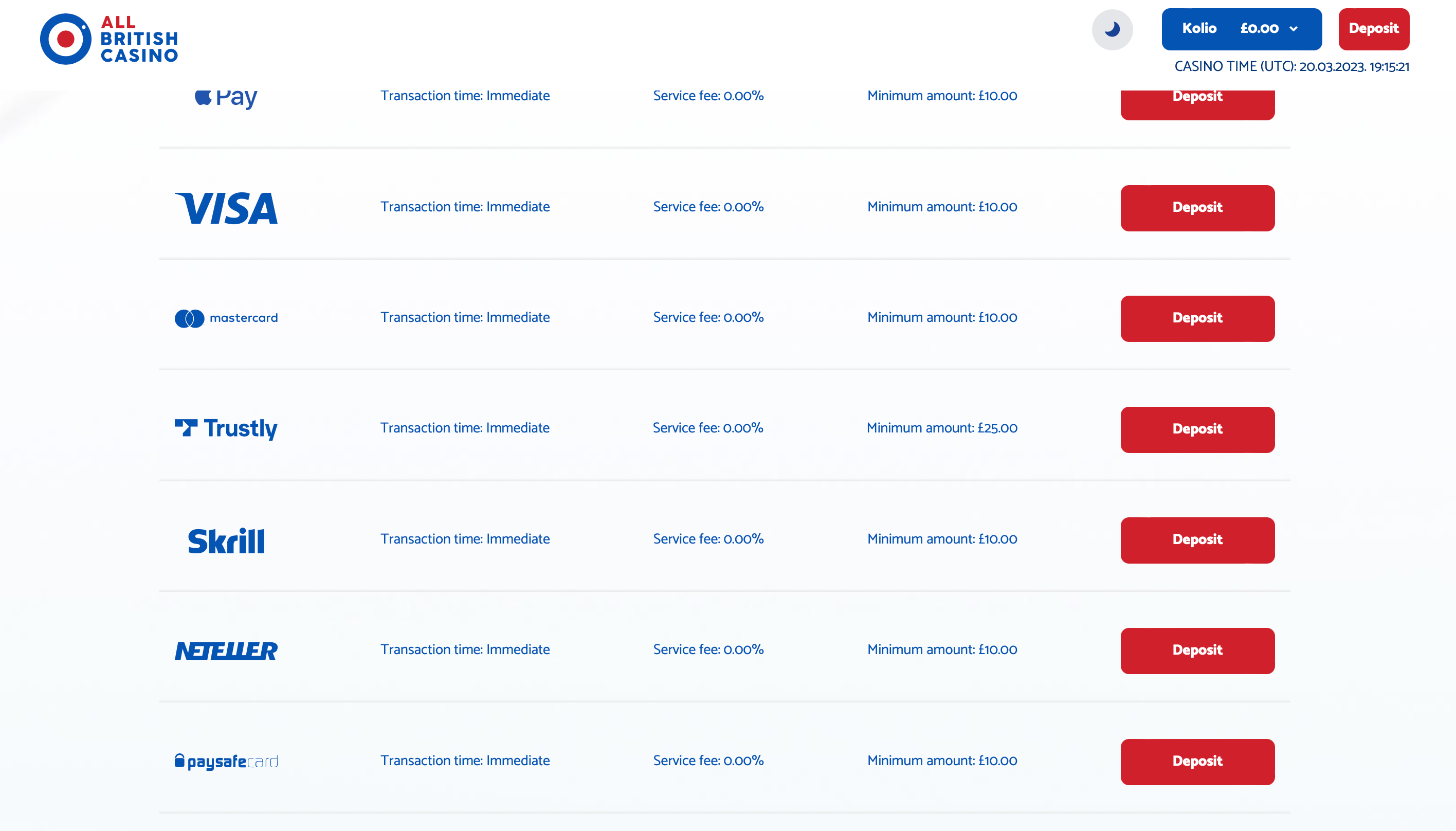 Choose your payment method.